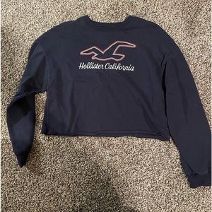 Navy Blue Cropped Sweatshirt